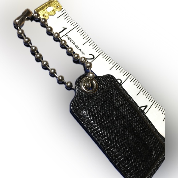 COACH Reptile Stamped Leather XLarge Key Fob Bag Charm Keychain Hang Tag 3” Long - Picture 5 of 5